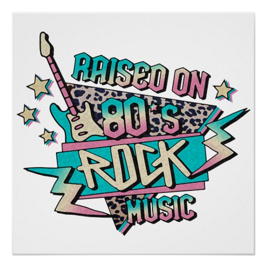 Aufgewachsen auf 80er Rock Music Poster (Vorderseite)