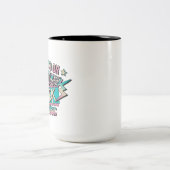 Aufgewachsen auf 80er Rock Music Zweifarbige Tasse (Mittel)