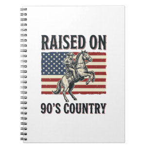 Aufgewachsen auf 90er Country Cowboy Western-Shirt Notizblock