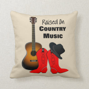 Aufgewachsen auf Country Music Cool Cowgirl Themed Kissen