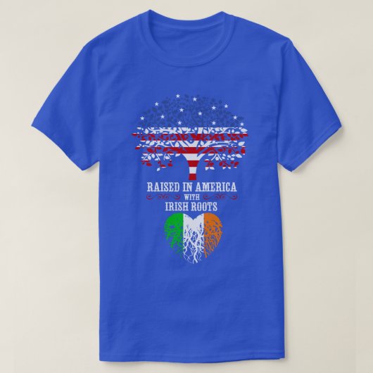 Aufgewachsen in Amerika mit irischen Roots T-Shirt (Design vorne)