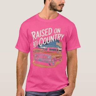 Aufgewachsen mit 90er Country Frauen Musik Cowgirl T-Shirt