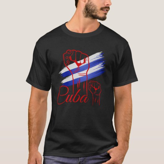 Aufgewachsen mit Kuba Roots Cuba Pride T-Shirt (Vorderseite)