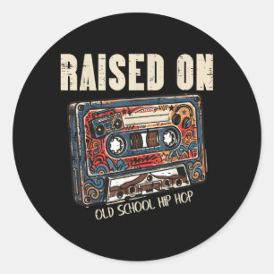 Aufgewachsen mit Old School Hip Hop Cette Tape 80e Runder Aufkleber