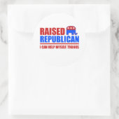 Aufgewachsen Republikaner. Ich kann mir selbst hel Runder Aufkleber (Tasche)