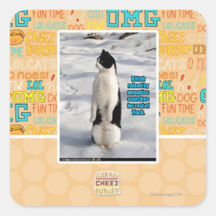 Aufgewachsen von Pinguinen Quadratischer Aufkleber