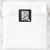 Aufgewachsen von Pinguinen Quadratischer Aufkleber (Tasche)