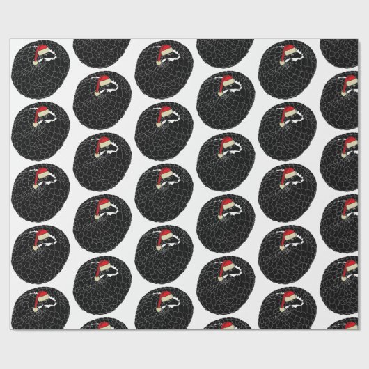 Aufgewachsene Pangolin Weihnachten schwarz-weiß Geschenkpapier (Flach)
