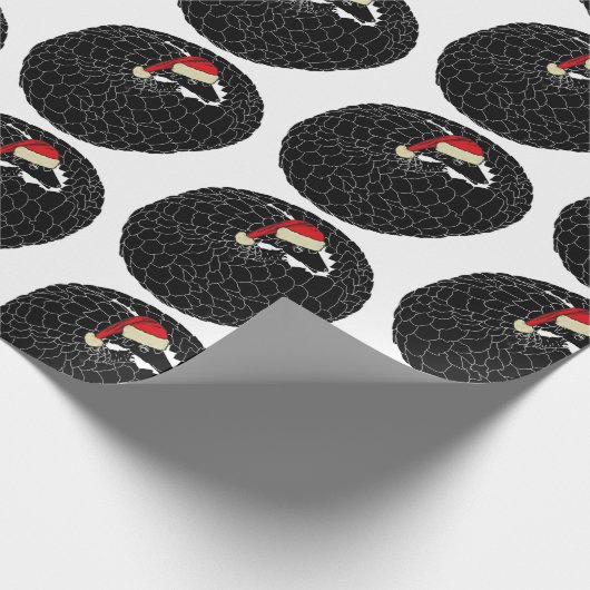 Aufgewachsene Pangolin Weihnachten schwarz-weiß Geschenkpapier (Ecke)