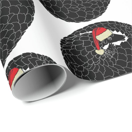Aufgewachsene Pangolin Weihnachten schwarz-weiß Geschenkpapier (Rolleneckpunkt)