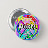 AUFGEWACHT! (Sie können die Wörter ändern) Button (Vorne & Hinten)