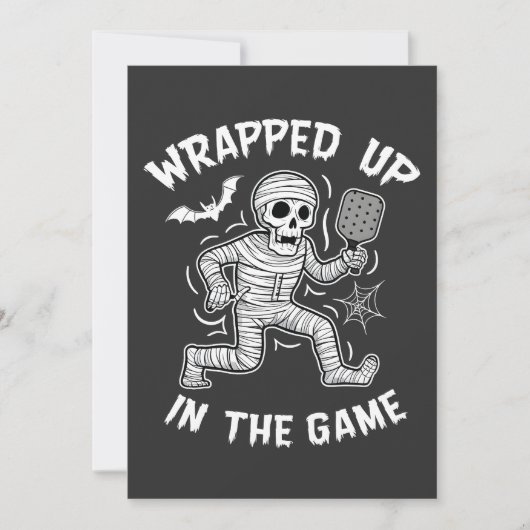 Aufgewühlt im Spiel Pickleball Halloween Einladung (Vorderseite)