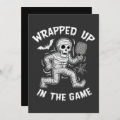 Aufgewühlt im Spiel Pickleball Halloween Einladung (Vorne/Hinten)