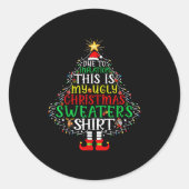 Aufgrund der Inflation Funny Weihnachts Sweater Xm Runder Aufkleber (Vorderseite)