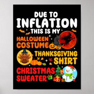 Aufgrund der Inflation Hallothanksmas Weihnachten Poster