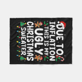 Aufgrund der Inflation hässliche Weihnachtssüßer F Fleecedecke (Vorderseite (Horizontal))