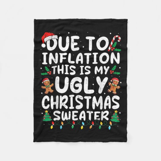 Aufgrund der Inflation hässliche Weihnachtssüßer F Fleecedecke (Vorderseite)