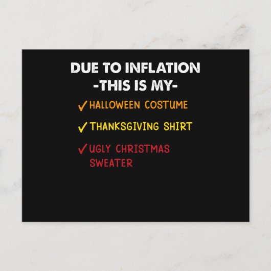 Aufgrund der Inflation ist dies mein Halloween-Ern Postkarte (Vorderseite)