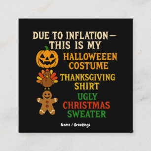 Aufgrund der Inflation ist dies mein lustiges Hall Quadratische Visitenkarte