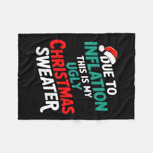 Aufgrund der Inflation lustige hässliche Weihnacht Fleecedecke (Vorderseite (Horizontal))