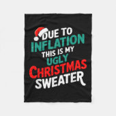 Aufgrund der Inflation lustige hässliche Weihnacht Fleecedecke (Vorderseite)