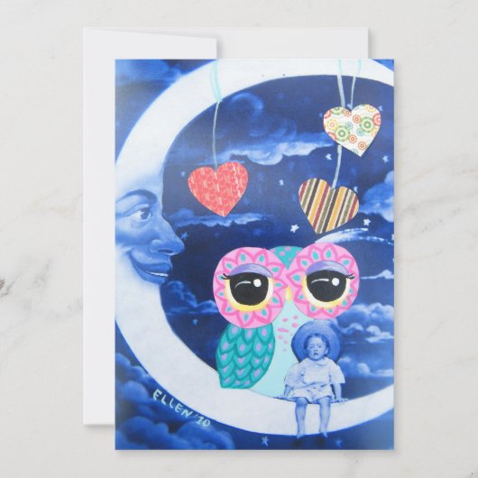 Aufgrund der Silvery Moon Babydusche Einladung (Vorderseite)