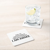 Aufgrund unglücklicher Umstände bin ich wach Rechteckiger Pappuntersetzer (Vor Ort)