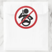 Aufhängen und fahren runder aufkleber (Tasche)