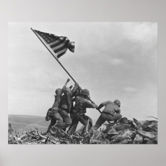 Aufheben der Flagge auf Iwo Jima durch Joe Rosenth Poster