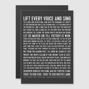 Aufheben jeder Stimme und Sing Black History Magnetkarte