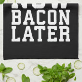 Aufheben jetzt, Bacon später - Funny Workout Geschirrtuch (Gefaltet)
