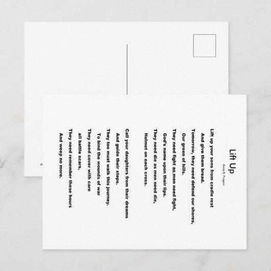 AUFHEBEN POSTKARTE (Vorne/Hinten)