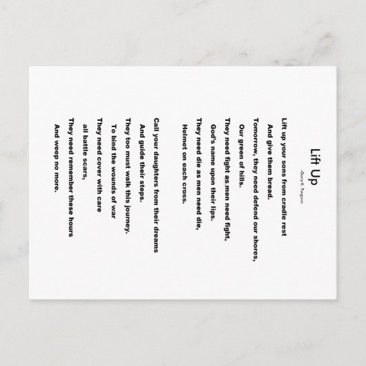 AUFHEBEN POSTKARTE (Vorderseite)