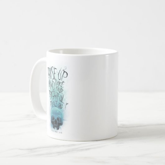 "Aufheben" - Skull & Rauch Graphic Kaffeetasse (Vorderseite Links)