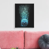 "Aufheben" - Skull & Rauch Graphic Leinwanddruck (Insitu (Wohnzimmer))