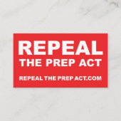 Aufhebung der PREP Act-Visitenkarten - 2 Seiten Visitenkarte (Vorderseite)