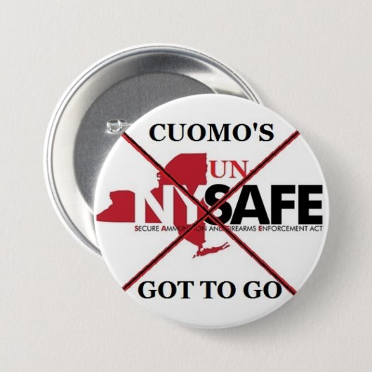 Aufhebung NY SICHERES TAT cuomo Button (Vorne & Hinten)