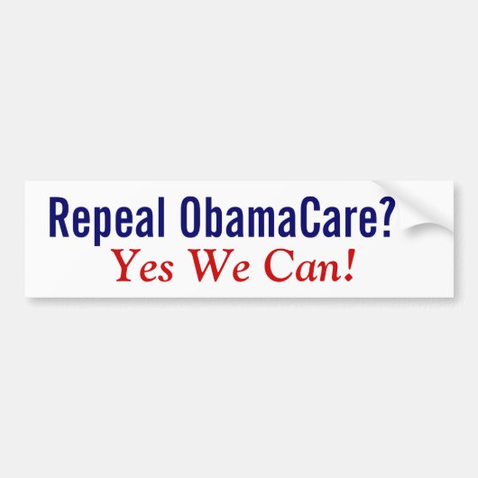 Aufhebung ObamaCare? Ja können wir! Autoaufkleber (Vorne)