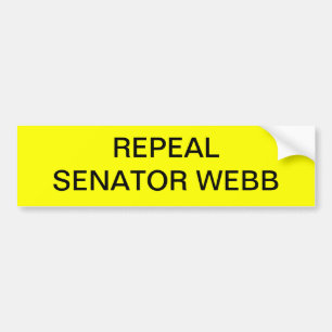 AUFHEBUNGS-SENATOR WEBB AUTOAUFKLEBER