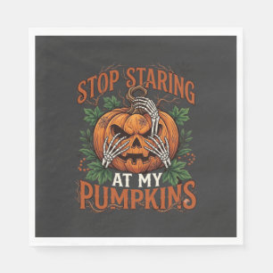 Aufhören zu starren Kürbisse Halloween Skelett Hän Serviette