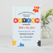 Aufklärung über Autismus Einladung (Stehend Vorderseite)