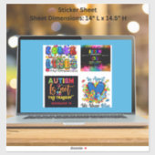 Aufklärung über Autismus Extra große Vinyl-Aufkleb Aufkleber (Blatt)