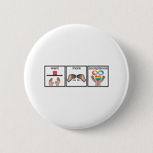 Aufklärung über Autismus Will Akzeptanz Button (Vorderseite)