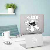 Aufkleber (Laptop auf Schreibtisch)