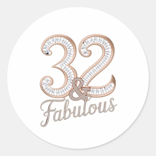 Aufkleber - 32 & Fabulous (Vorderseite)
