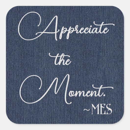 Aufkleber 3-in Blau, Monogramm und positive Bestät (Vorderseite)