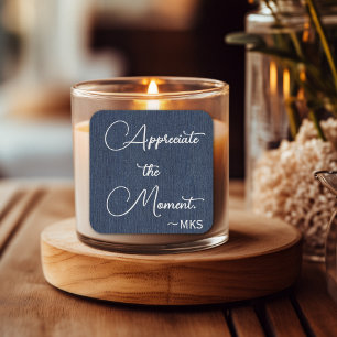 Aufkleber 3-in Blau, Monogramm und positive Bestät