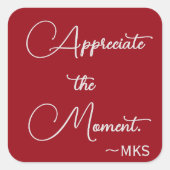 Aufkleber 3-in-Cranberry-Initialen und positiver T (Vorderseite)