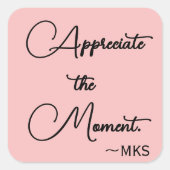 Aufkleber 3-in-rosa Monogramm und positive Bestäti (Vorderseite)