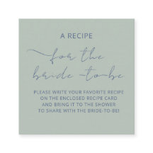Aufkleber "A RECIPE" für die Brautdusche